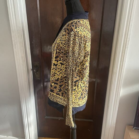 Ilyse Hart Ltd Animal Print Leopard Rayon Button Down Long Sleeves MEDIUM - Picture 10 of 10